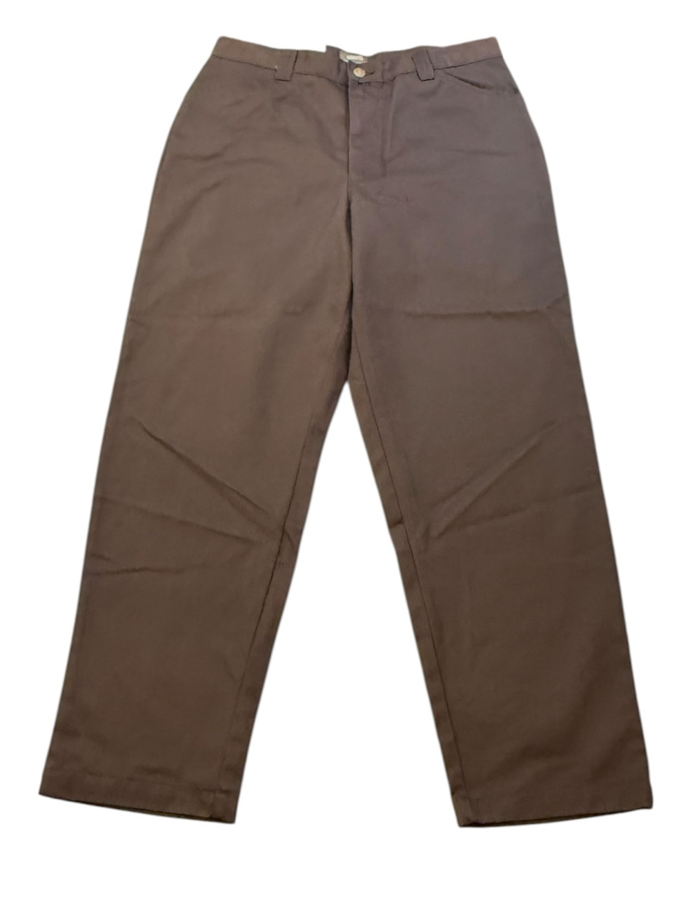 Riders Women's Dark Brown Straight-Leg Trousers Pants Size 10 Petite Cotton